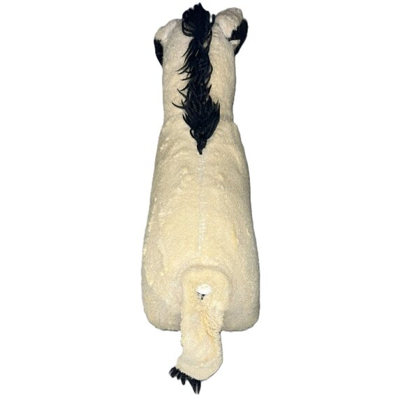 Vintage Plush Donkey Stuffed Animal Toy Beige & Black Button Tail - Picture 2 of 11